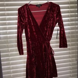 NWT lulus velvet wrap dress